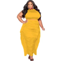 Plus Size Women Sexy Tassel Sleeveless Top And Skirt Two-piece Set 21 Plus Size Women Sexy Tassel Sleeveless Top And Skirt Two-piece Set -Plus Size Dresses Shop a81ba3acda177ebb