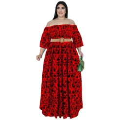 Plus Size Women Fall Off Shoulder Long Sleeve Dress With Belt 38 Plus Size Women Fall Off Shoulder Long Sleeve Dress With Belt -Plus Size Dresses Shop a82f354d7abd2424