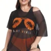 Plus Size Women Bikini Cover Up Three-Piece