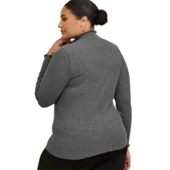 Fall Winter Plus Size Women's Mock Neck Long Sleeve Slim Fit Basic Shirt Top -Plus Size Dresses Shop a9b38a59908fe5fe