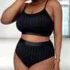 Plain Camisole Plus Size Sexy Bikini Swimsuit
