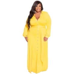 Plus Size Women Solid Tie Long Sleeve Shirt Dress 34 Plus Size Women Solid Tie Long Sleeve Shirt Dress -Plus Size Dresses Shop a9d9c061fc9b0154
