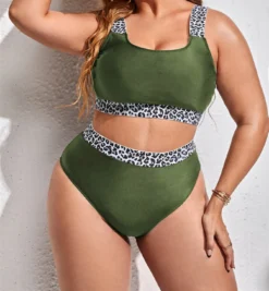 Plus Size Leopard Patchwork Bikini Two-Piece Set -Plus Size Dresses Shop ab3795f68aa66e4d