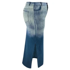 Plus Size Women Gradient Slit Denim Skirt -Plus Size Dresses Shop ab38ffd00d11b67b