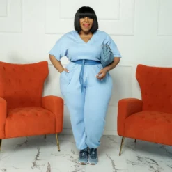 Spring Plus Size Women'S Solid Short Sleeve V-Neck Jumpsuit -Plus Size Dresses Shop ac994eb92dfeaba3