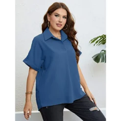 Women Summer Polo Collar Shirt