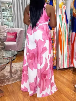 Fashionable Casual Plus Size Printed Sleeveless Jumpsuit -Plus Size Dresses Shop acf33a3c8f72569c