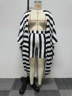 Plus Size Loose Two Piece Striped Printed Shorts Set -Plus Size Dresses Shop addb6a6b908d8150