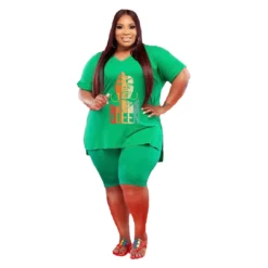 Ladies Fashion V Neck Plus Size 5x Solid Color Casual Set -Plus Size Dresses Shop ae53cdbb5fca4d44