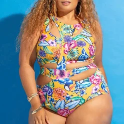 Plus Size Women Ethnic Print One-piece Swimwear -Plus Size Dresses Shop aea03ba51803e0cd