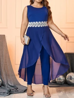 Summer Women's Plus Size Clothing Sexy Sleeveless Round Neck Slim Jumpsuit -Plus Size Dresses Shop af5df212a884a9fa