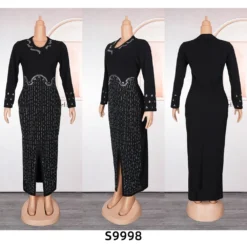 Africa Plus Size Women's Beaded V-Neck Bodycon Chic Elegant Dress 39 Africa Plus Size Women's Beaded V-Neck Bodycon Chic Elegant Dress -Plus Size Dresses Shop afb0c478b327444f