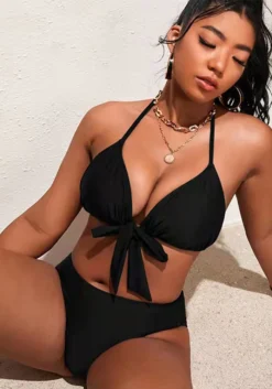 Solid Plus Size Two Pieces Fit Bikini Swimsuit -Plus Size Dresses Shop b0036c4da8894024