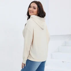 Plus Size Autumn And Winter Long Sleeve Solid Loose Fleece Hoodies