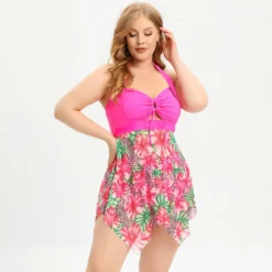 Plus Size Swimsuit Women'S Two Pieces Halter Swimming Dress Square Leg Swim Bottom Two Piece Set -Plus Size Dresses Shop b258f09548521af2