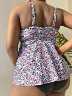 Women Purple Floral Sexy Deep V Sling Bikini -Plus Size Dresses Shop b2a7ba39542b29ff