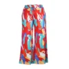 Plus Size Women Casual Tie Print Pocket Wide Leg Pants -Plus Size Dresses Shop b31d5e52458a0ef6