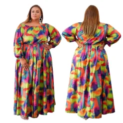 Plus Size Dress Chic Print Fashion Button Loose Long Sleeve Dress -Plus Size Dresses Shop b3354114ce12f9c2