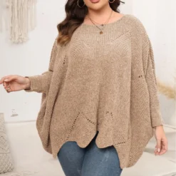 Women's Tops Plus Size Women's Fall Winter Loose Knit Pullover Sweater -Plus Size Dresses Shop b3a39678a91d2e1c