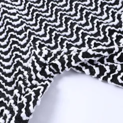 Women Sexy High Waisted Black And White Corrugated Stacked Pants -Plus Size Dresses Shop b3fbfb990970662b