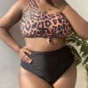 Plus Size High Waist Leopard Sexy Two Pieces Bikini Swimsuit -Plus Size Dresses Shop b41c8921316bac91