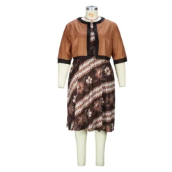 Plus Size Women Printed Dress And Jacket Two-Piece Set -Plus Size Dresses Shop b44482484f419c26