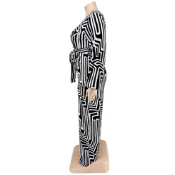 Plus Size Women'S Print Long Sleeve Wrap Wide Leg Jumpsuit -Plus Size Dresses Shop b4572f1d202d181f