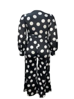 Plus Size Women Dot Print Jumpsuit -Plus Size Dresses Shop b55655dae9d7211d