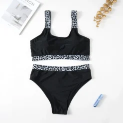 Plus Size Leopard Patchwork Bikini Two-Piece Set -Plus Size Dresses Shop b57a3f1d4f0d18d2