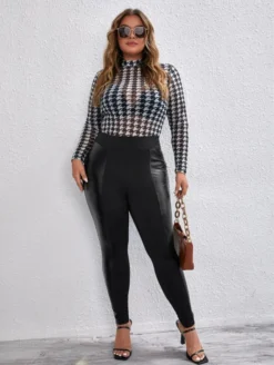 Plus Size Women's High Waist Tight Fitting Slim Fit Pants -Plus Size Dresses Shop b5d6fb5d5290be0c