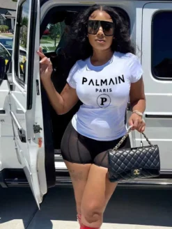 Plus Size Women Letter Print T-Shirt -Plus Size Dresses Shop b63a5b21d2a2832c