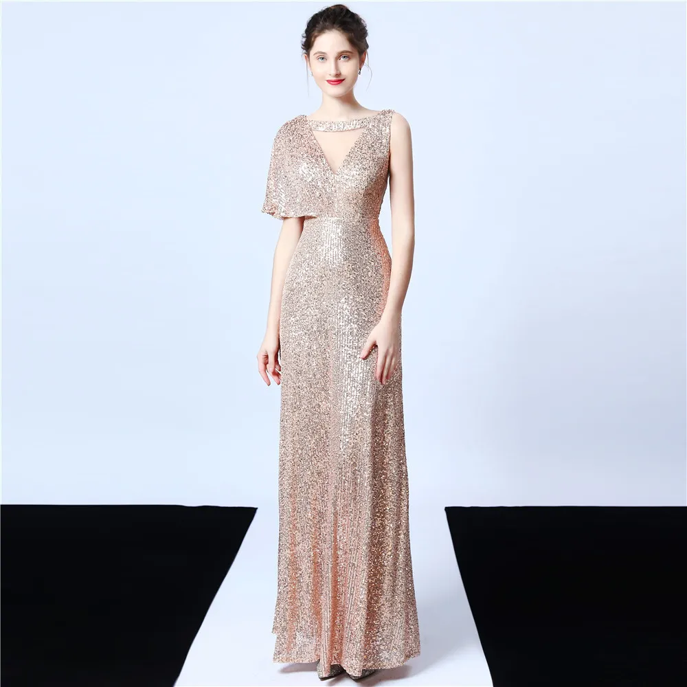 Plus Size Beauty Sequins Long Formal Party Evening Dress 6 Plus Size Beauty Sequins Long Formal Party Evening Dress - Image 4