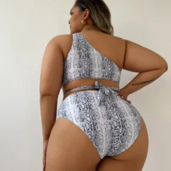 Plus Size Women Bikini Sexy Snake Print Two-piece Swimsuit -Plus Size Dresses Shop b7475c98eb29ddf0