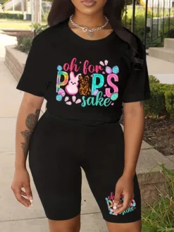 Women's Set Women's Short Sleeve T-Shirt Shorts Set Plus Size Loose Top Printed T-Shirt Shorts Two Piece Set 13 Women's Set Women's Short Sleeve T-Shirt Shorts Set Plus Size Loose Top Printed T-Shirt Shorts Two Piece Set -Plus Size Dresses Shop b7d8ddfee3227ca2