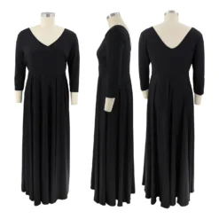 Plus Size Women's Solid Color V-Neck Sexy Long Dress 35 Plus Size Women's Solid Color V-Neck Sexy Long Dress -Plus Size Dresses Shop b998ee0552a388da