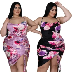 Plus Size Women Printed Sling Bodycon Dress 22 Plus Size Women Printed Sling Bodycon Dress -Plus Size Dresses Shop bb8a19c9a96093ab