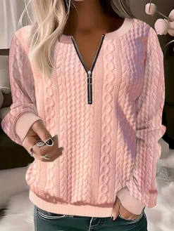 Autumn Plus Size Long Sleeve Knitting Zipper Hoodies Tops -Plus Size Dresses Shop bba5ccac5428b750