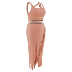 Plus Size Women's Tassel Irregular Sleeveless Two Piece Skirt Set 31 Plus Size Women's Tassel Irregular Sleeveless Two Piece Skirt Set -Plus Size Dresses Shop bbbca6e1a8790c01