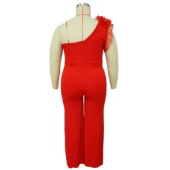 Plus Size Ladies One Shoulder Mesh Wide Leg Pants -Plus Size Dresses Shop bc41f5c8725936db