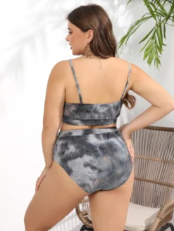 Plus Size Black Tie Dye Sexy Two Piece Bikini Set -Plus Size Dresses Shop bcc5c56b3c2801e4