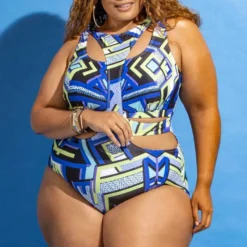 Plus Size Women Ethnic Print One-piece Swimwear -Plus Size Dresses Shop bd0f66c0e68b11c2