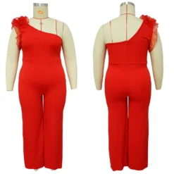 Plus Size Ladies One Shoulder Mesh Wide Leg Pants -Plus Size Dresses Shop bd1f1e60a3507072