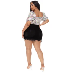 Sexy Frayed Raw Edge High Waist Irregular Denim Skirt -Plus Size Dresses Shop bdc39fd5118f088c