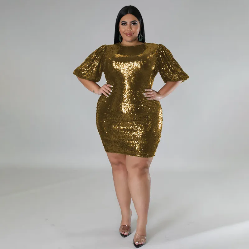 Plus Size Women's Winter Supplies Velvet Sequin Dress 14 Plus Size Women's Winter Supplies Velvet Sequin Dress - Image 12