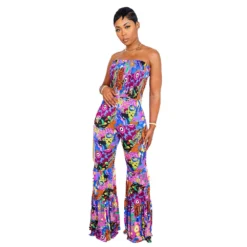 Sexy Print Plus Size Lace Jumpsuit Bell Bottom Pants -Plus Size Dresses Shop beeab5fde5144db3