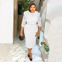 Plus Size African Women Clothing Career Bodycon Dress