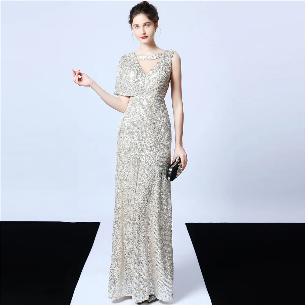 Plus Size Beauty Sequins Long Formal Party Evening Dress 4 Plus Size Beauty Sequins Long Formal Party Evening Dress - Image 2