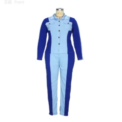 Plus Size Women Colorblock Top And Pant Casual Two-piece Set -Plus Size Dresses Shop bf8172a06c2e2edb