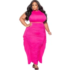 Plus Size Women Sexy Tassel Sleeveless Top And Skirt Two-piece Set 24 Plus Size Women Sexy Tassel Sleeveless Top And Skirt Two-piece Set -Plus Size Dresses Shop bf9abe07f04fc831