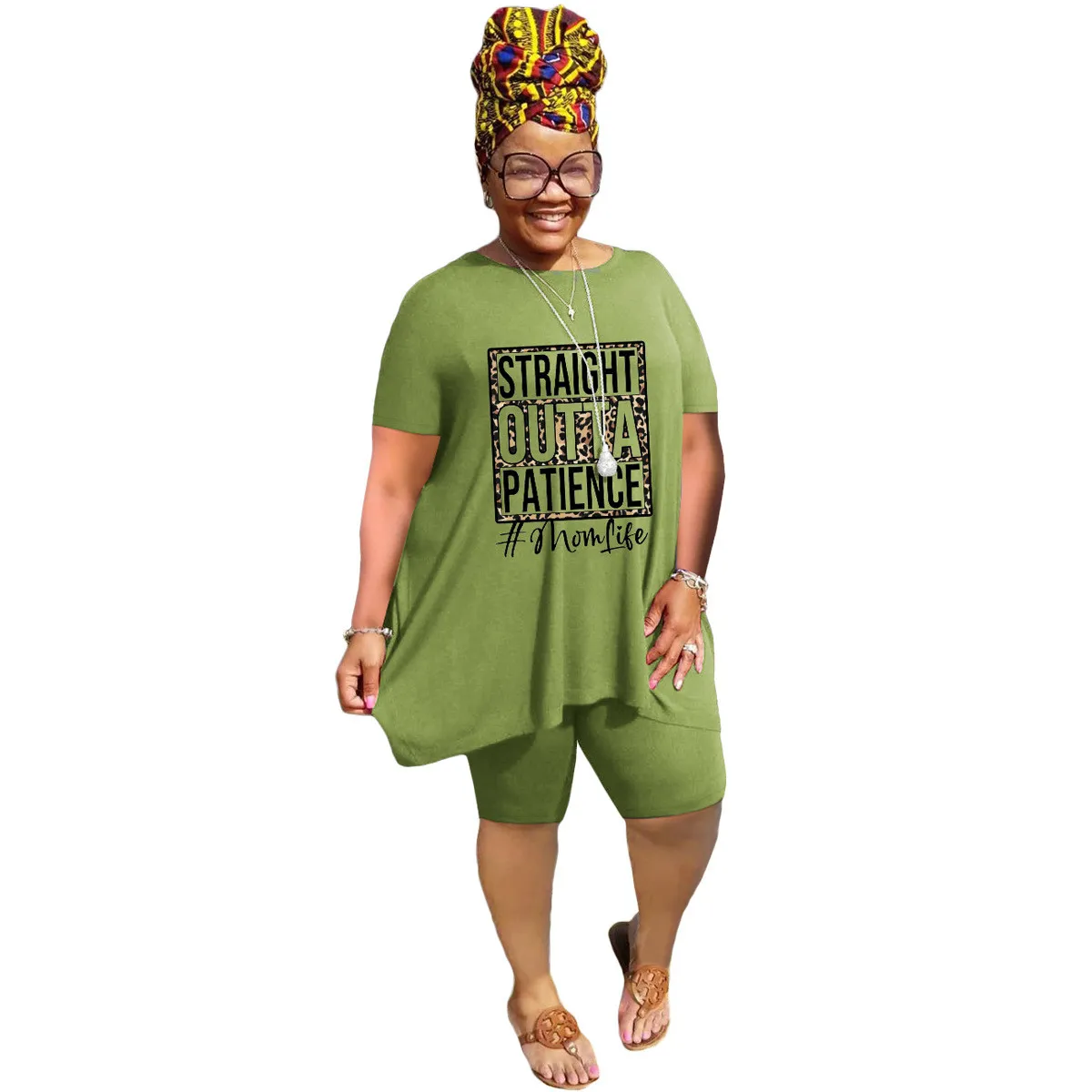 Women's Fashion Plus Size 5xl Casual Shorts Set 11 Women's Fashion Plus Size 5xl Casual Shorts Set - Image 9